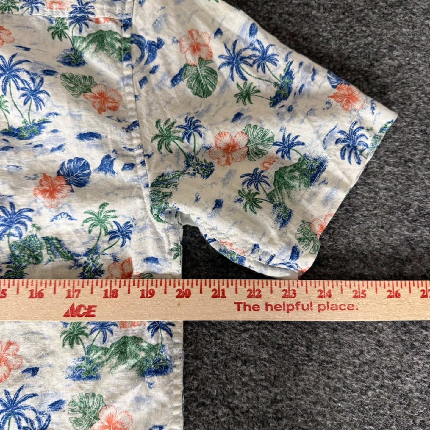 Tommy Bahama Mens Small Hawaiian Tropical Palm Tree Linen Cotton Button Up Shirt