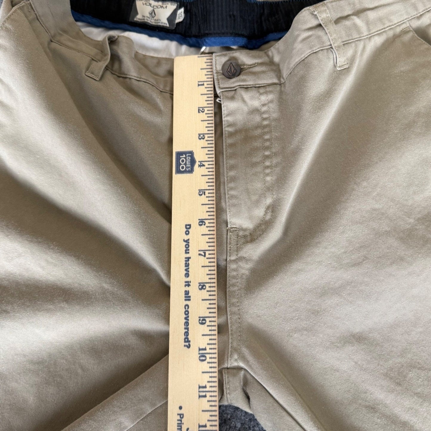 Volcom Chino Pants Mens 34 Beige Straight Leg Casual Skate Grunge Y2K Style