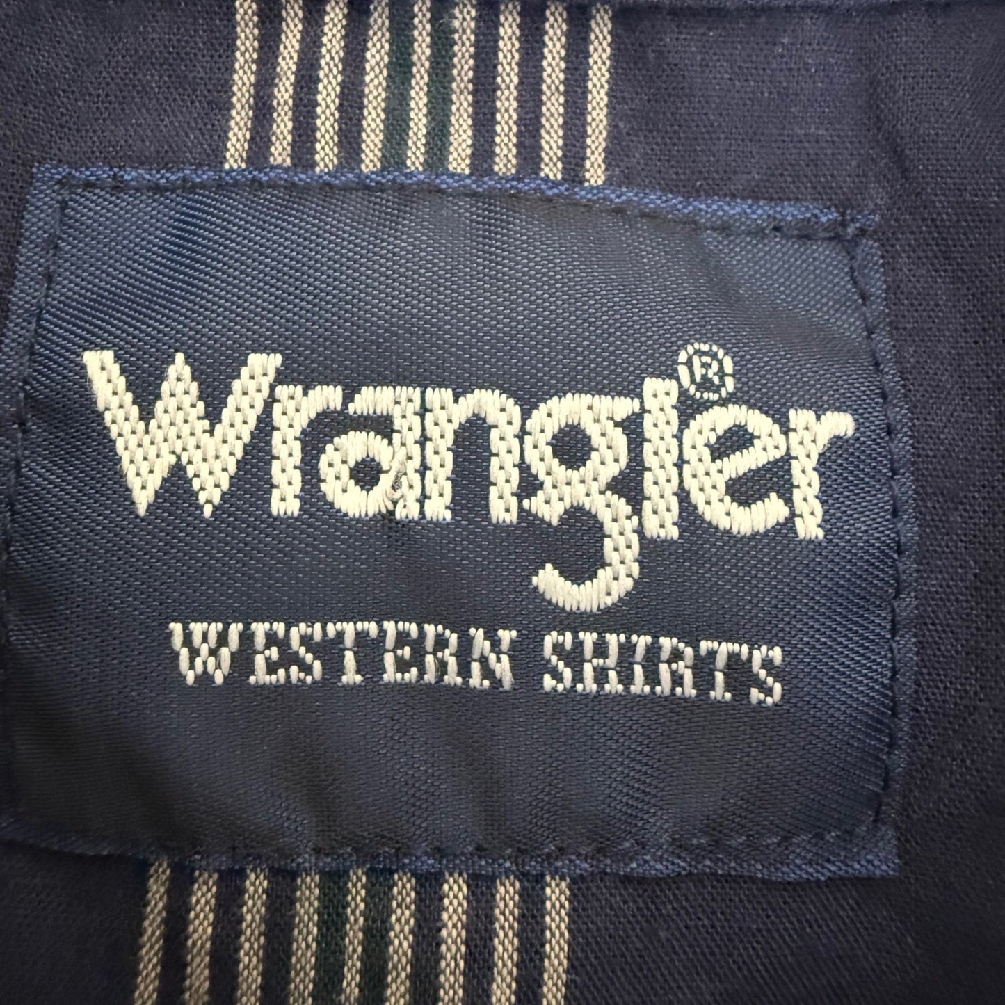 Wrangler Mens 3XL Tall Western Shirt Navy Striped Pearl Snap Long Sleeve Cowboy