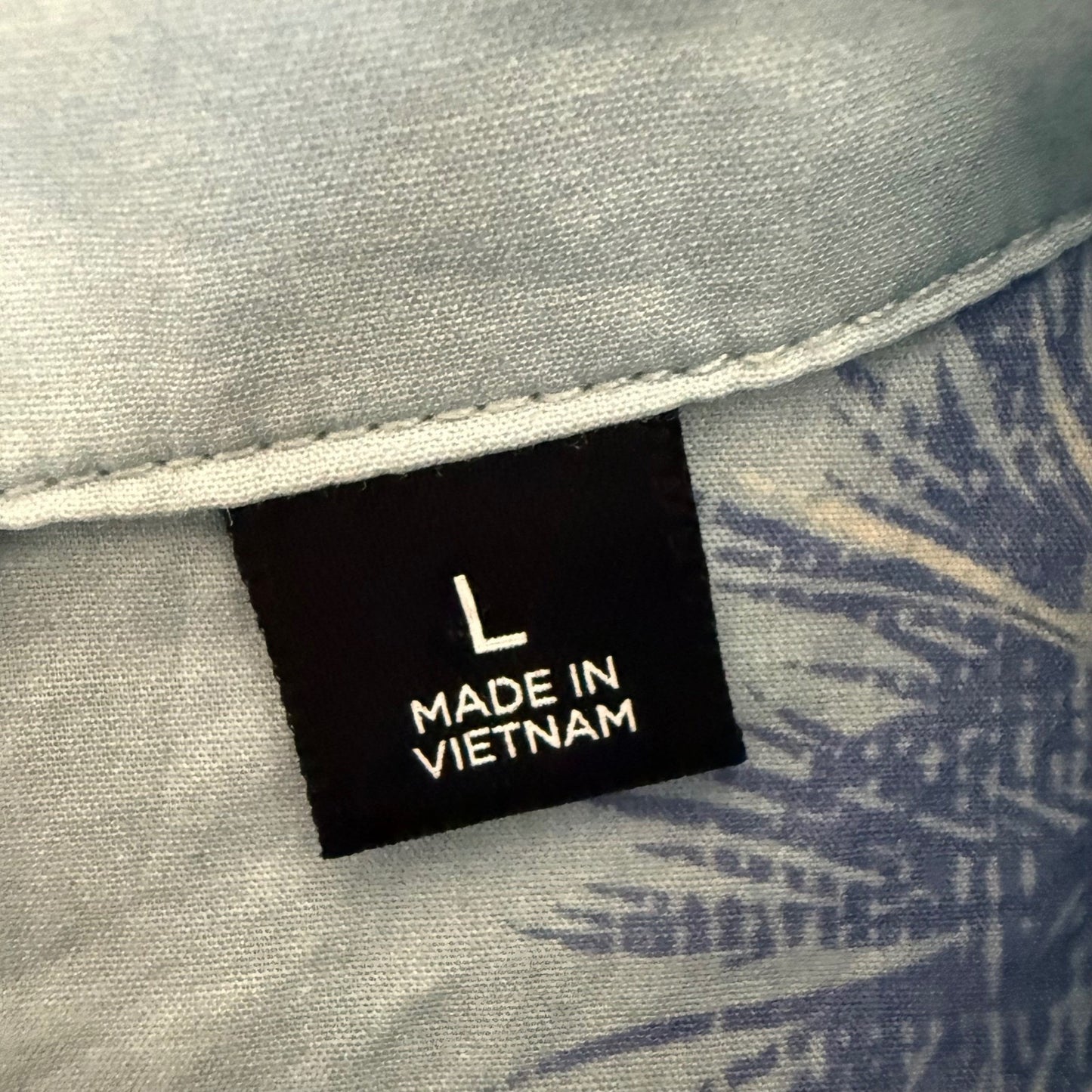 Travis Mathew Hawaiian Shirt Mens Large Blue Floral Short Sleeve Button Up Golf