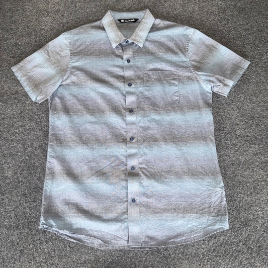 Travis Mathew Shirt Mens Medium Striped Button Up Short Sleeve Casual Golf Top