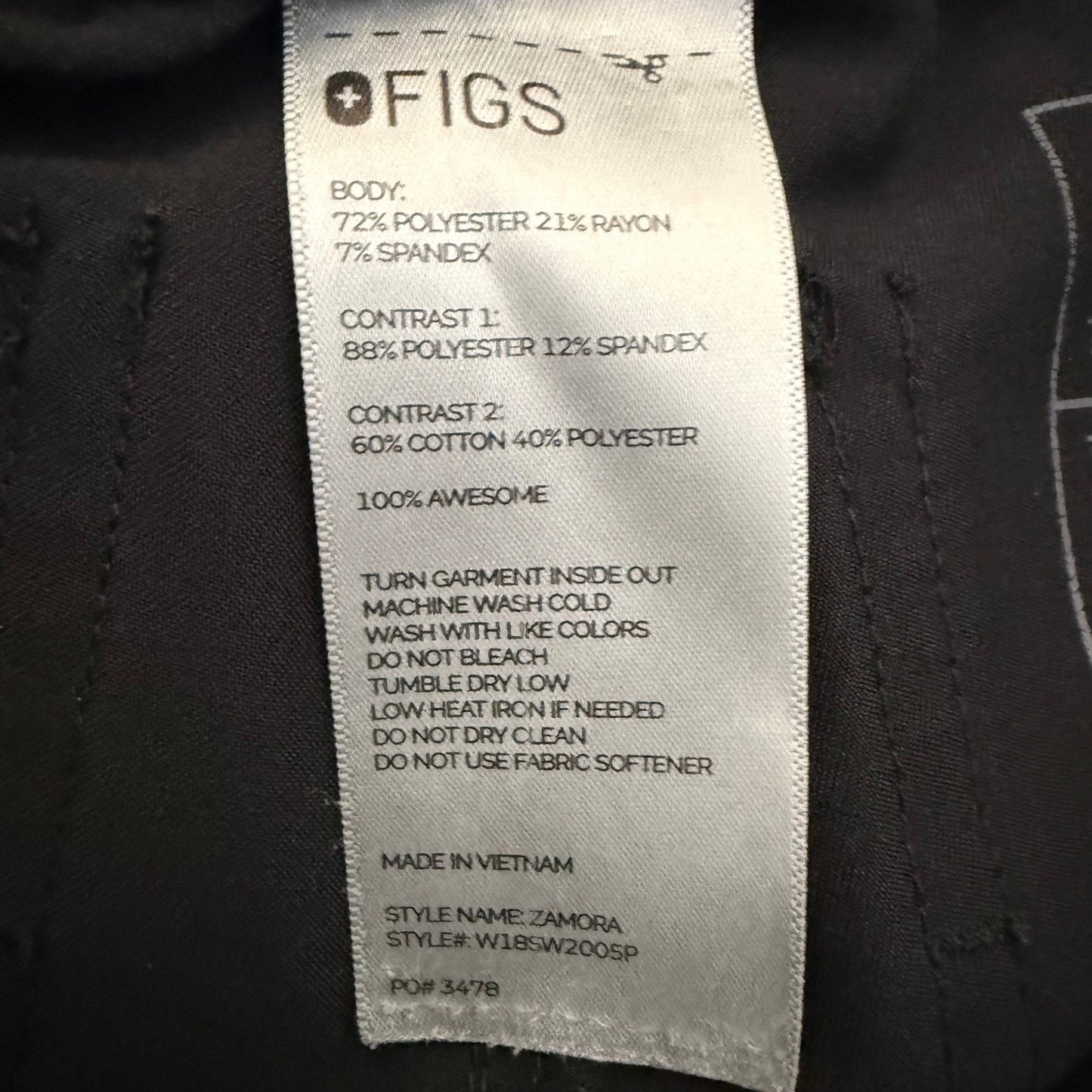 FIGS Zamora Jogger Scrub Pants Black XXS Petite Medical Stretch Uniform Nurse