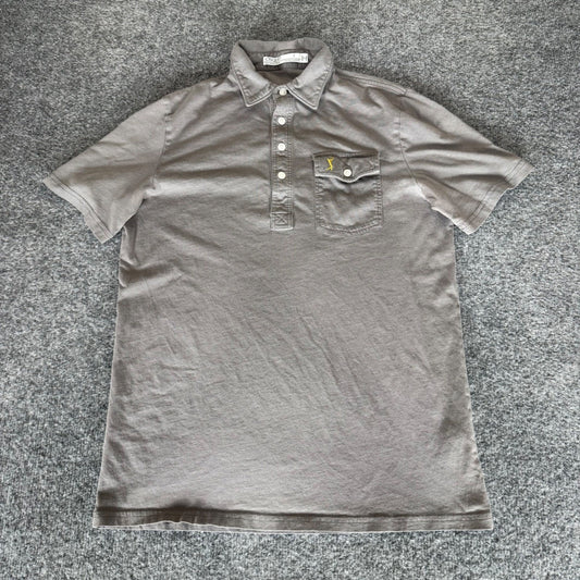 Criquet Mens Small Gray Organic Cotton Polo Shirt Short Sleeve Golf Casual