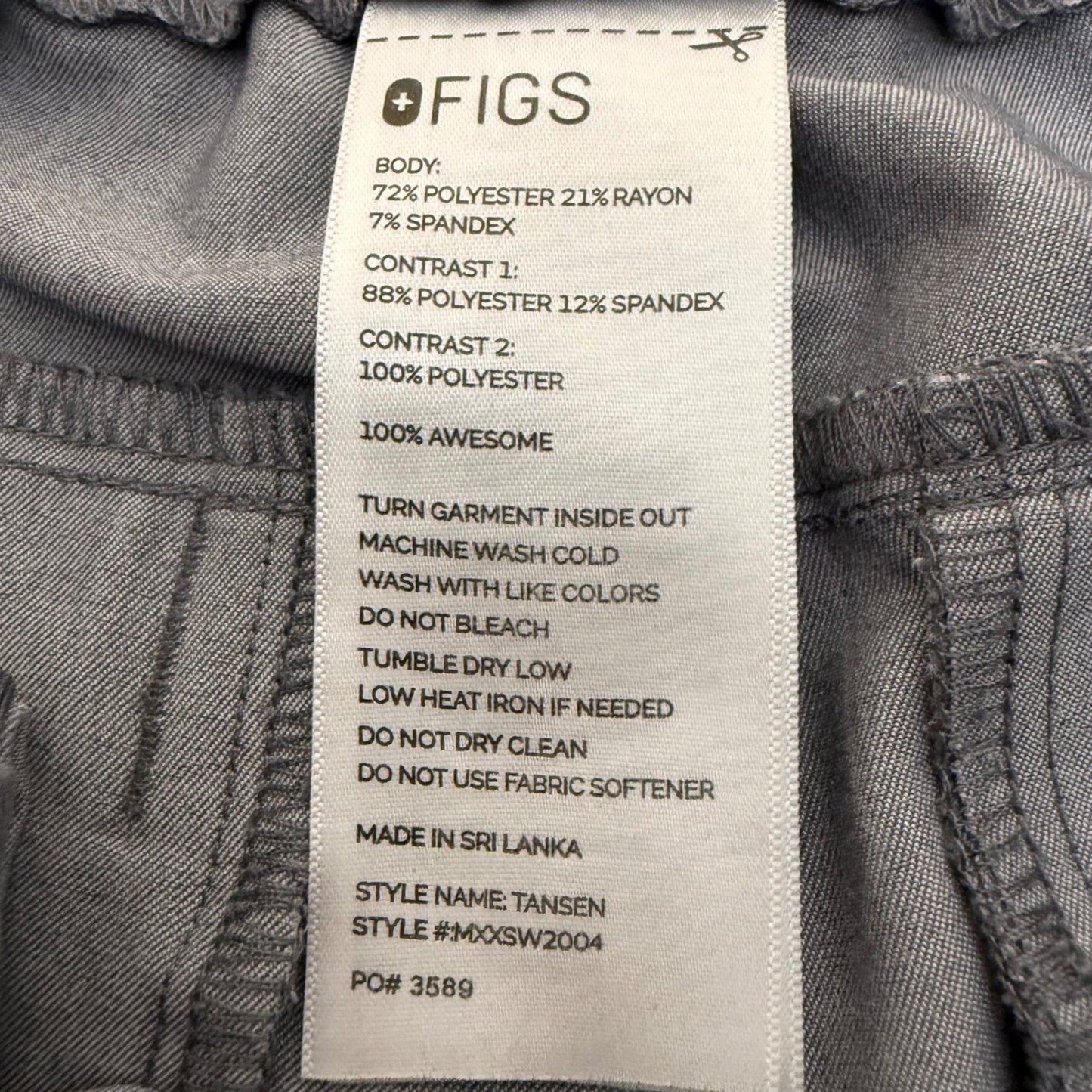 FIGS Tansen Scrub Jogger Pants Mens Medium Grey Nursing Medical Uniform Clinic