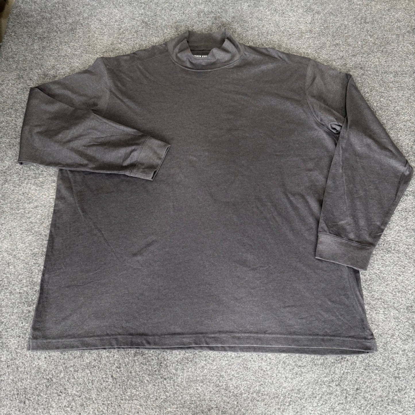 Duluth Trading Co Mens 2XL Relaxed Fit Longtail T Mock Neck Shirt Gray Casual