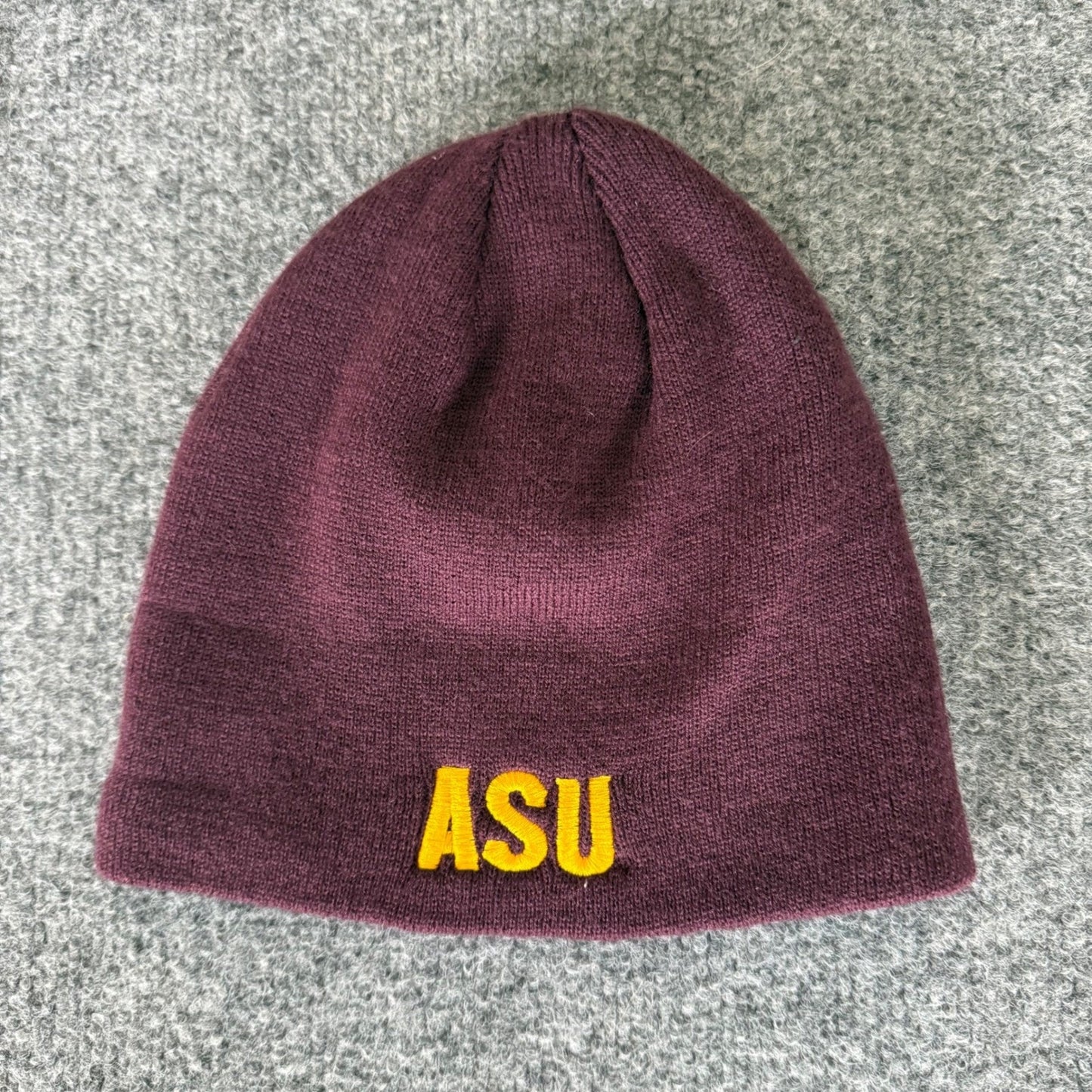 ASU Arizona State Sun Devils Beanie Maroon Knit Hat Mens OSFM College Winter Cap