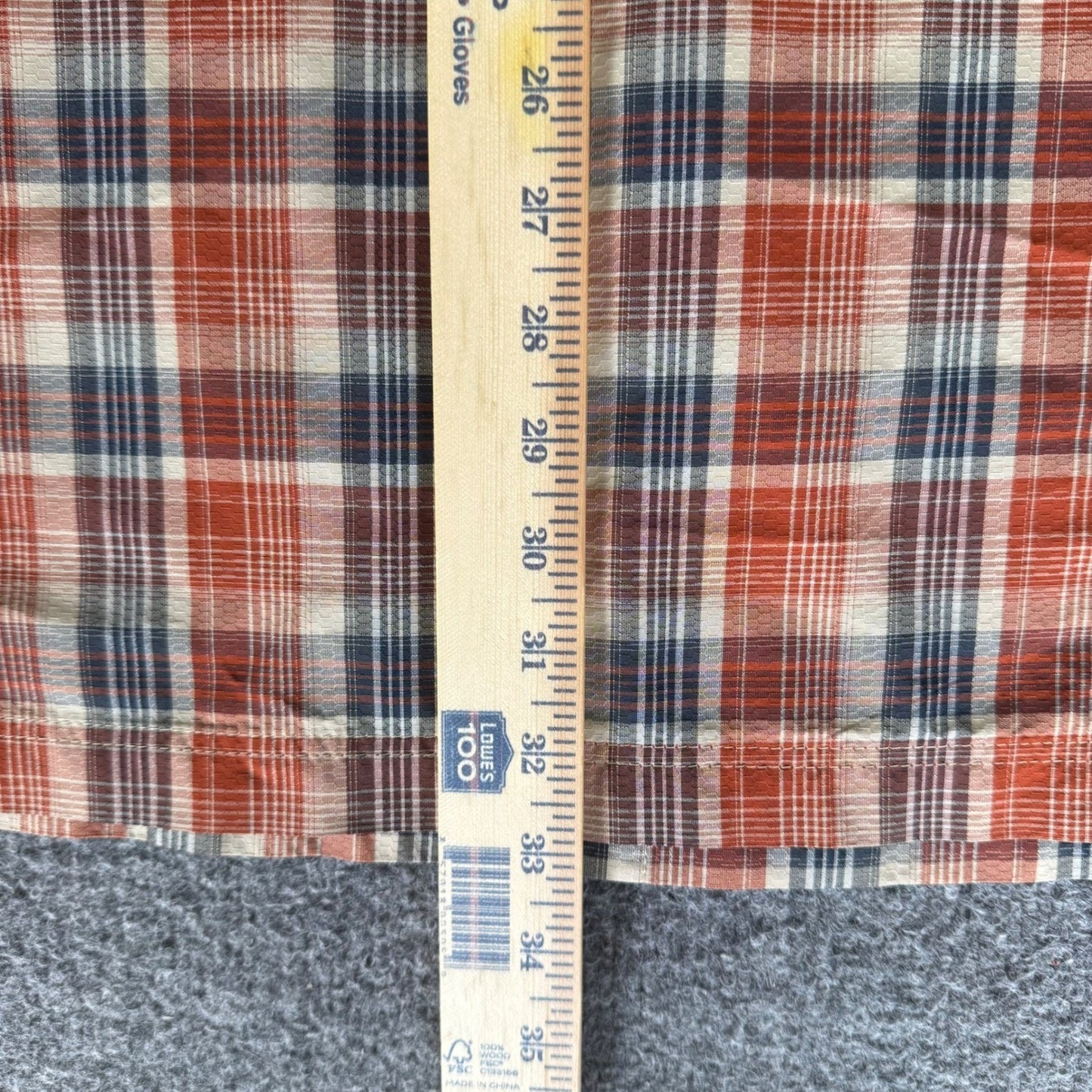 Croft & Barrow Mens XXLT Orange Plaid Quick Dry Short Sleeve Button Down Shirt