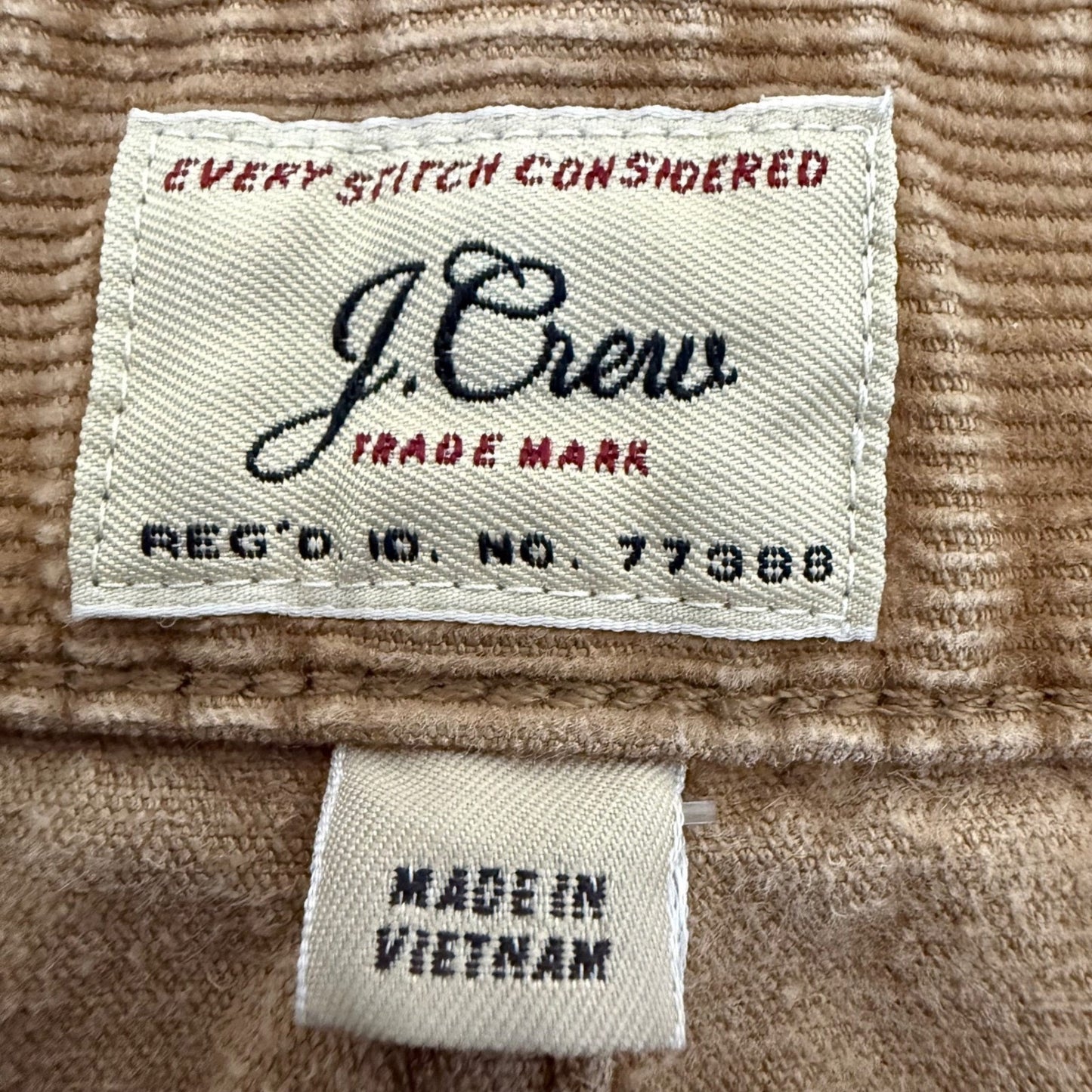 J.Crew 770 Straight Fit Corduroy Pants Mens 33x32 (34x31) Tan Brown Cotton