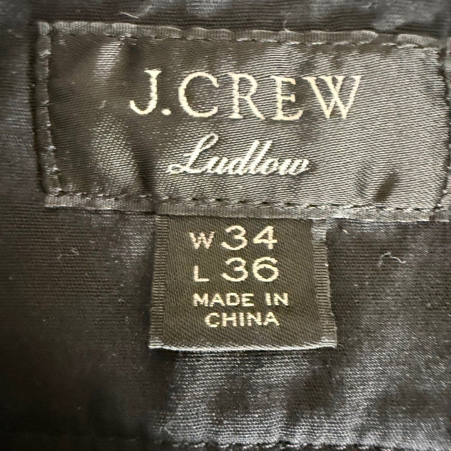 J.Crew Ludlow Slim Fit Dress Pants Mens 34x36 Black Wool Blend Trousers Business