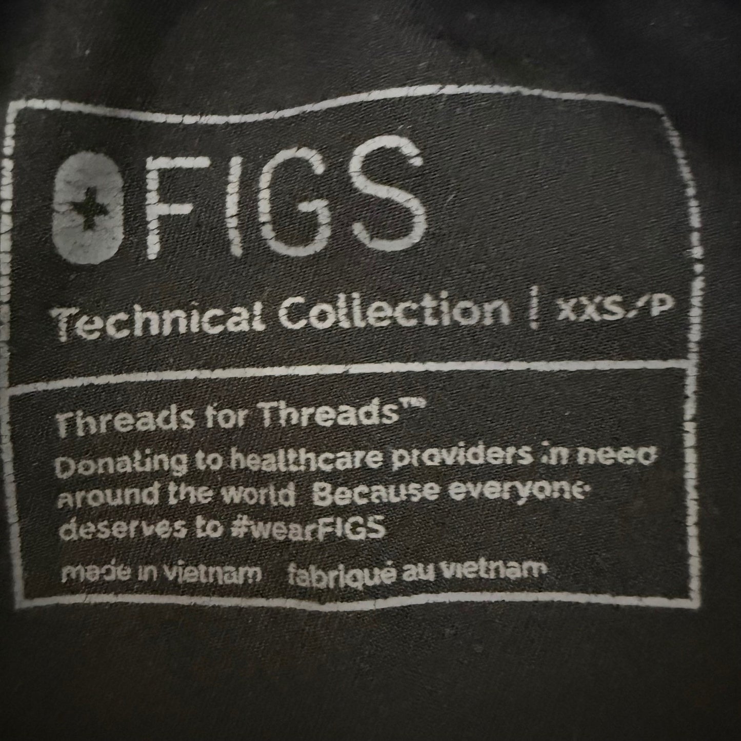 FIGS Zamora High Waisted Jogger Scrub Pants Black XXS Petite Medical Uniform