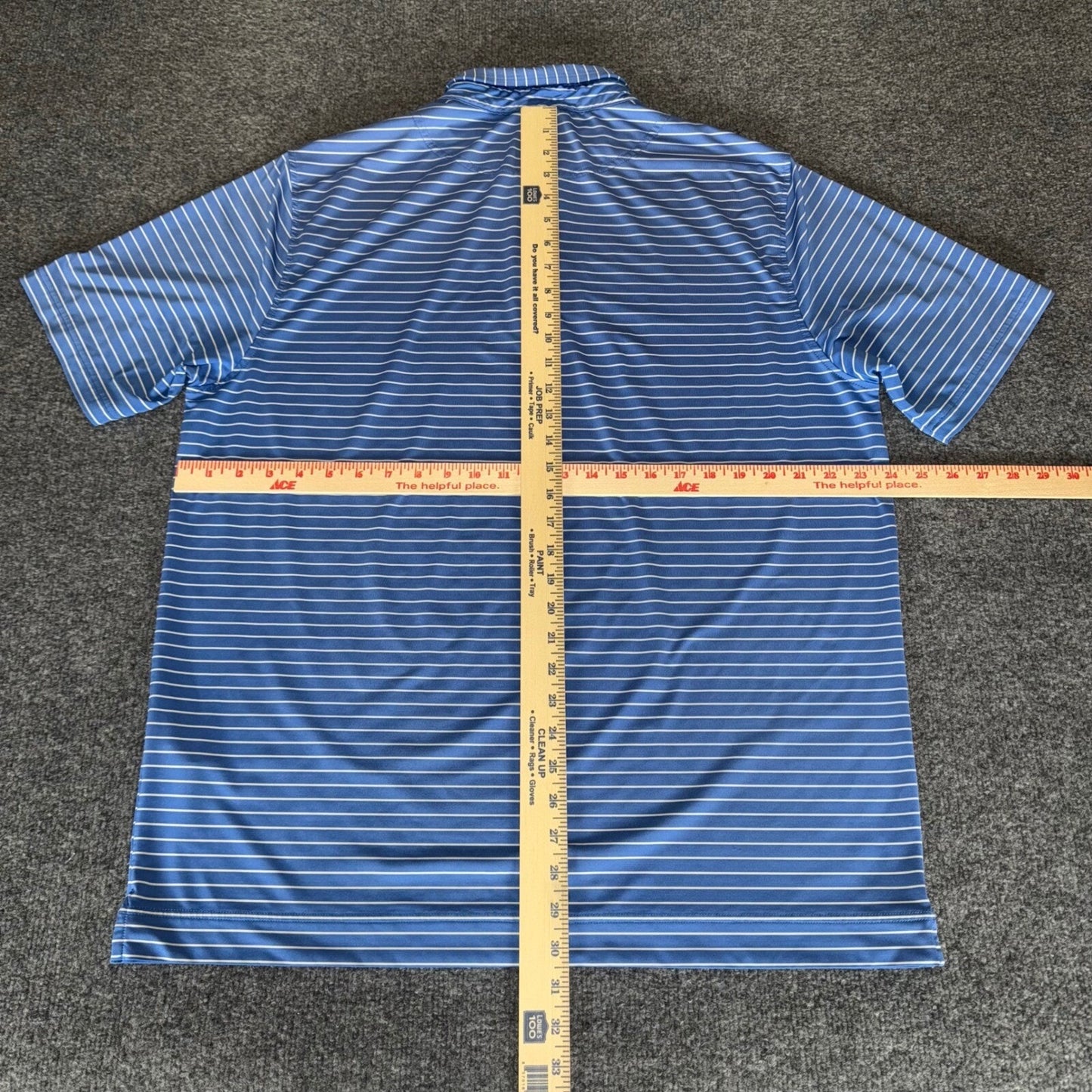FootJoy Golf Polo Shirt Mens XL Blue Striped Athletic Fit Performance Stretch