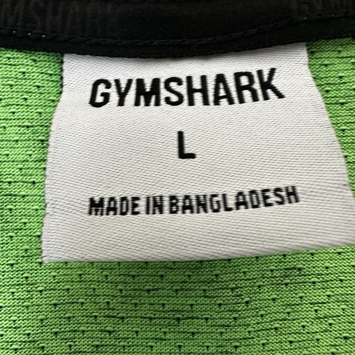 Gymshark Shirt Men Large Green Short Sleeve Crew Neck Stretch Workout Gym Hi Vis