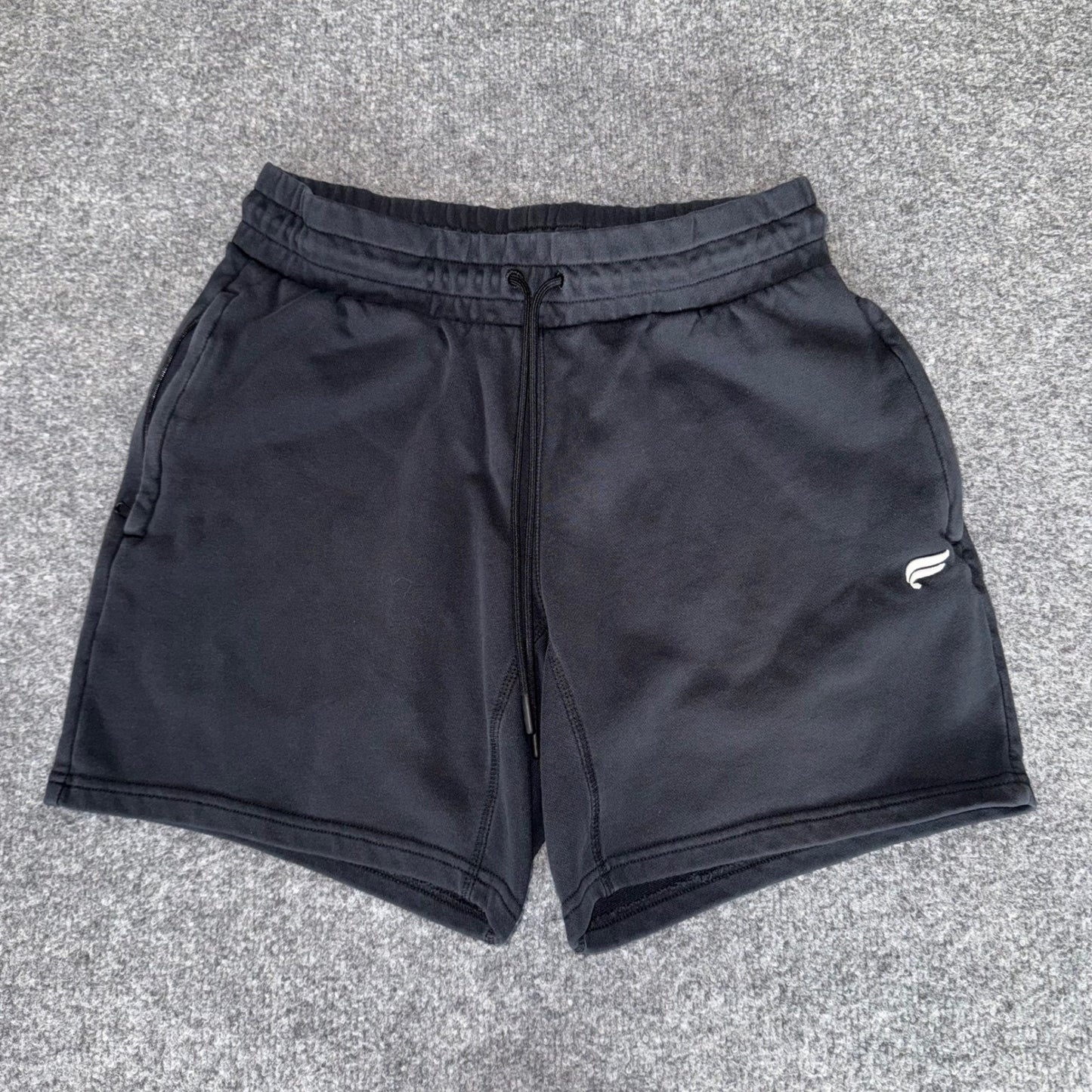 Fabletics Terry Sweat Short Mens Medium 28x6.5 Black Athletic Gym Workout Casual