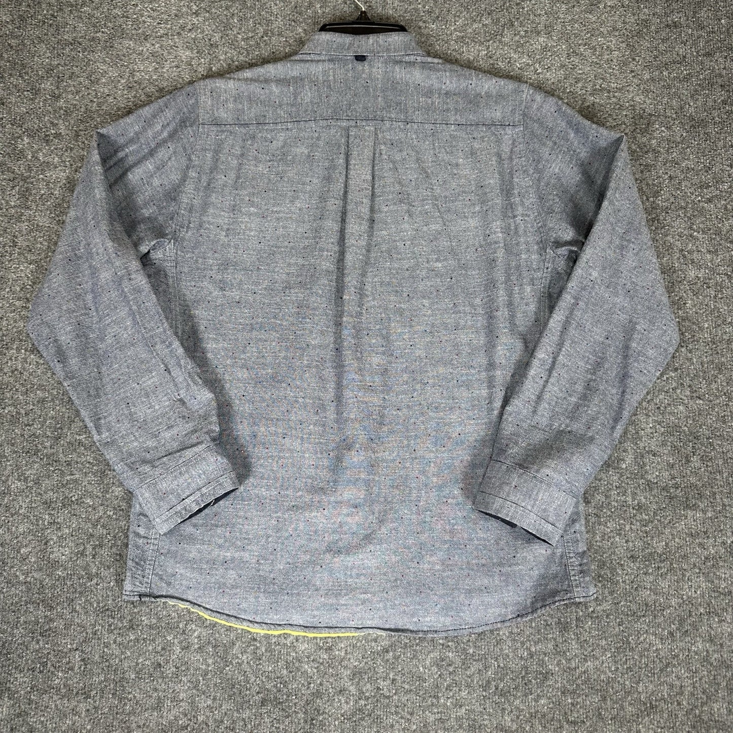 Descendants of Thieves Shirt Mens L Grey Polka Dots Long Sleeve Button Up Adult