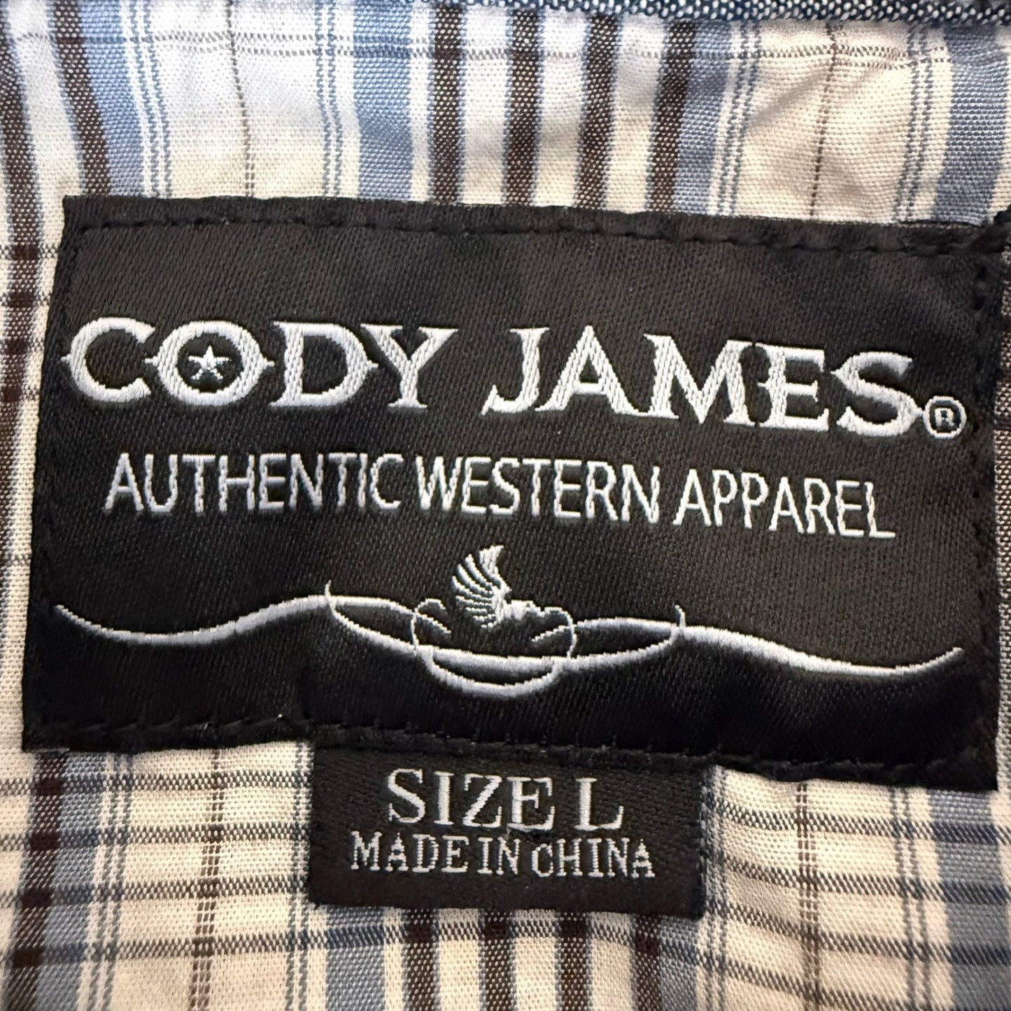 Cody James Mens Blue Plaid Western Snap Cowboy Short Sleeve Shirt Large Sawtooth