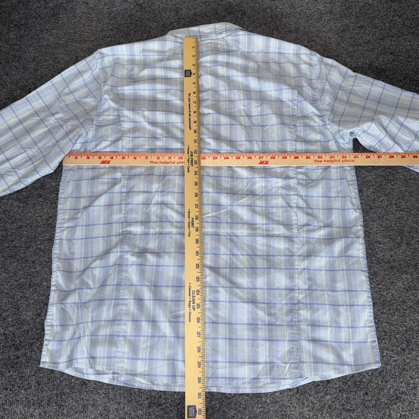 Orvis Trout Bum Mens XL Plaid Fishing Shirt Long Sleeve Blue Yellow Button Up