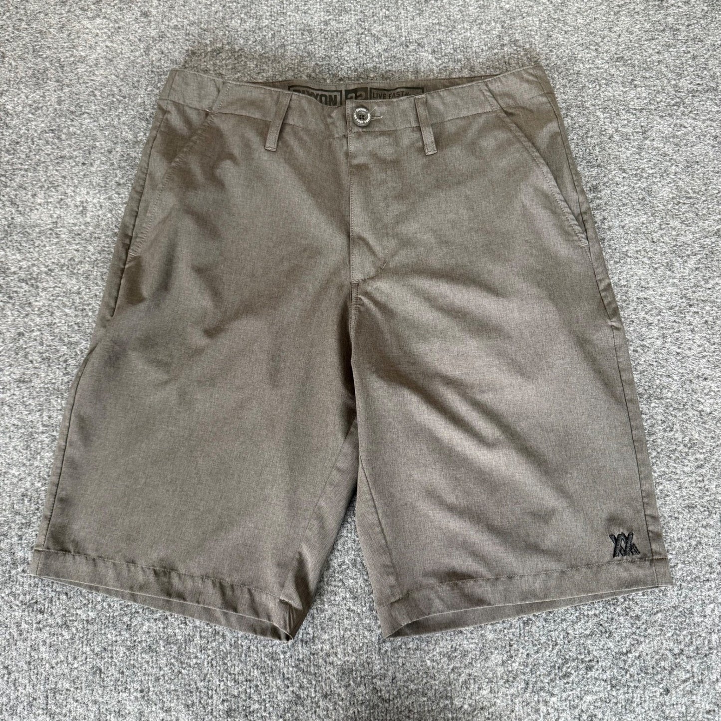 DIXXON Shorts Mens 32 Gray Flat Front Casual Shorts Lightweight Everyday Comfort