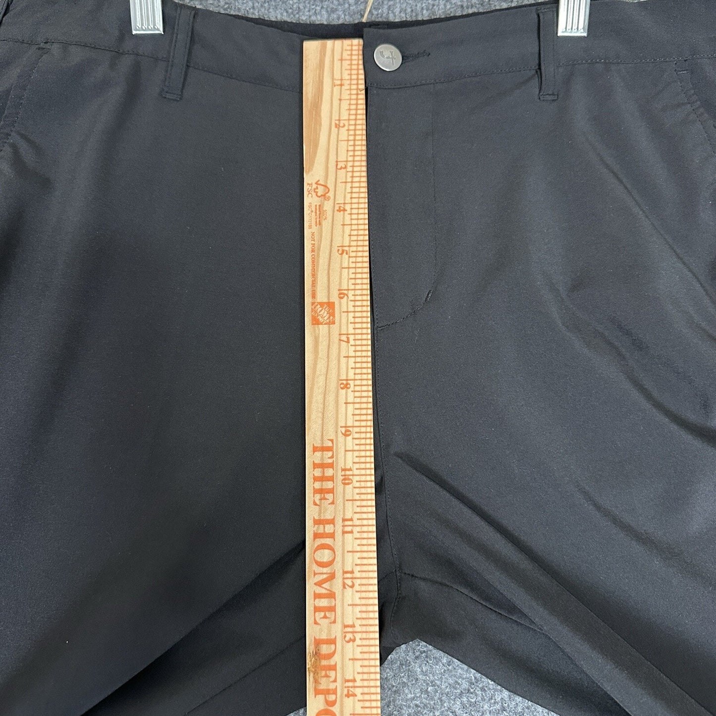 Short Par 4 Pants Mens 36x34 (35x33) Black Performance Golf Stretch Mid Rise