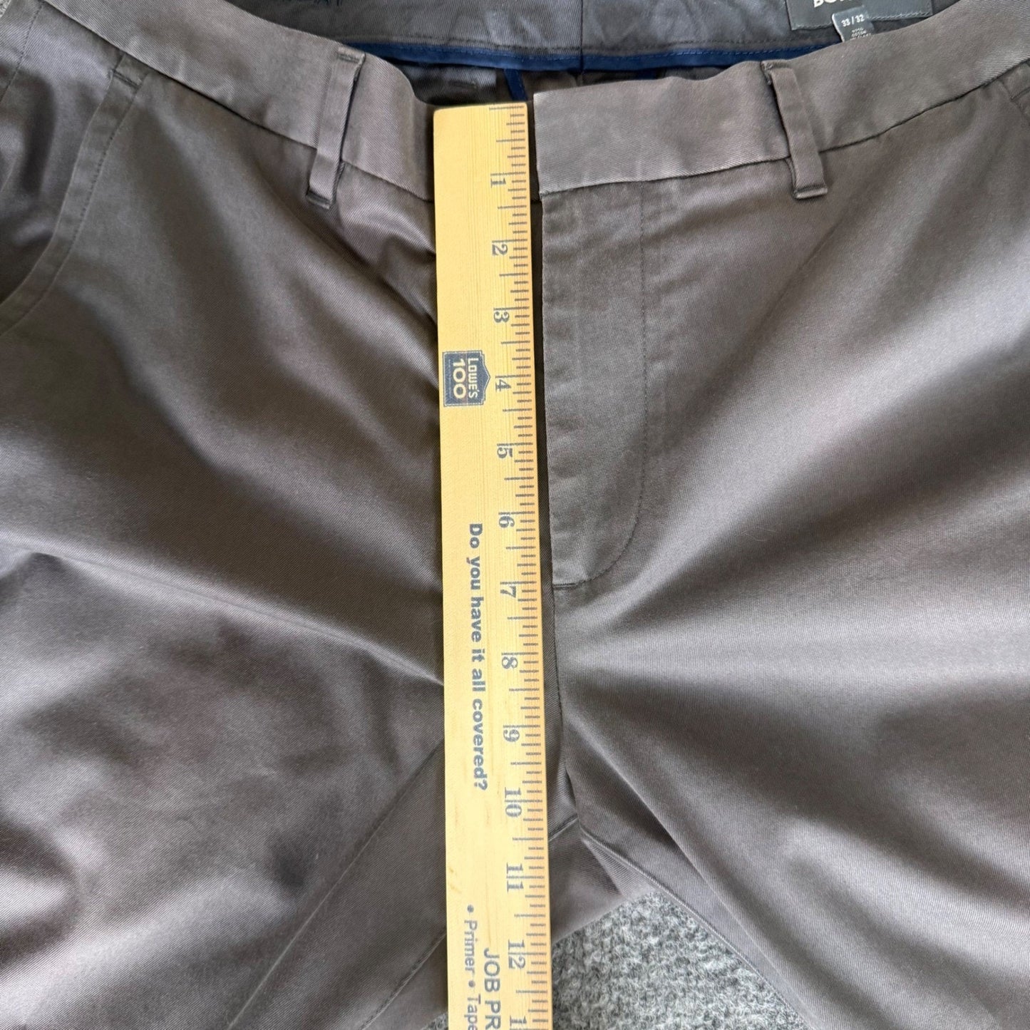 Bonobos Friday Pants Mens 33x32 Slim Fit Chino Trousers Grey Cotton Blend