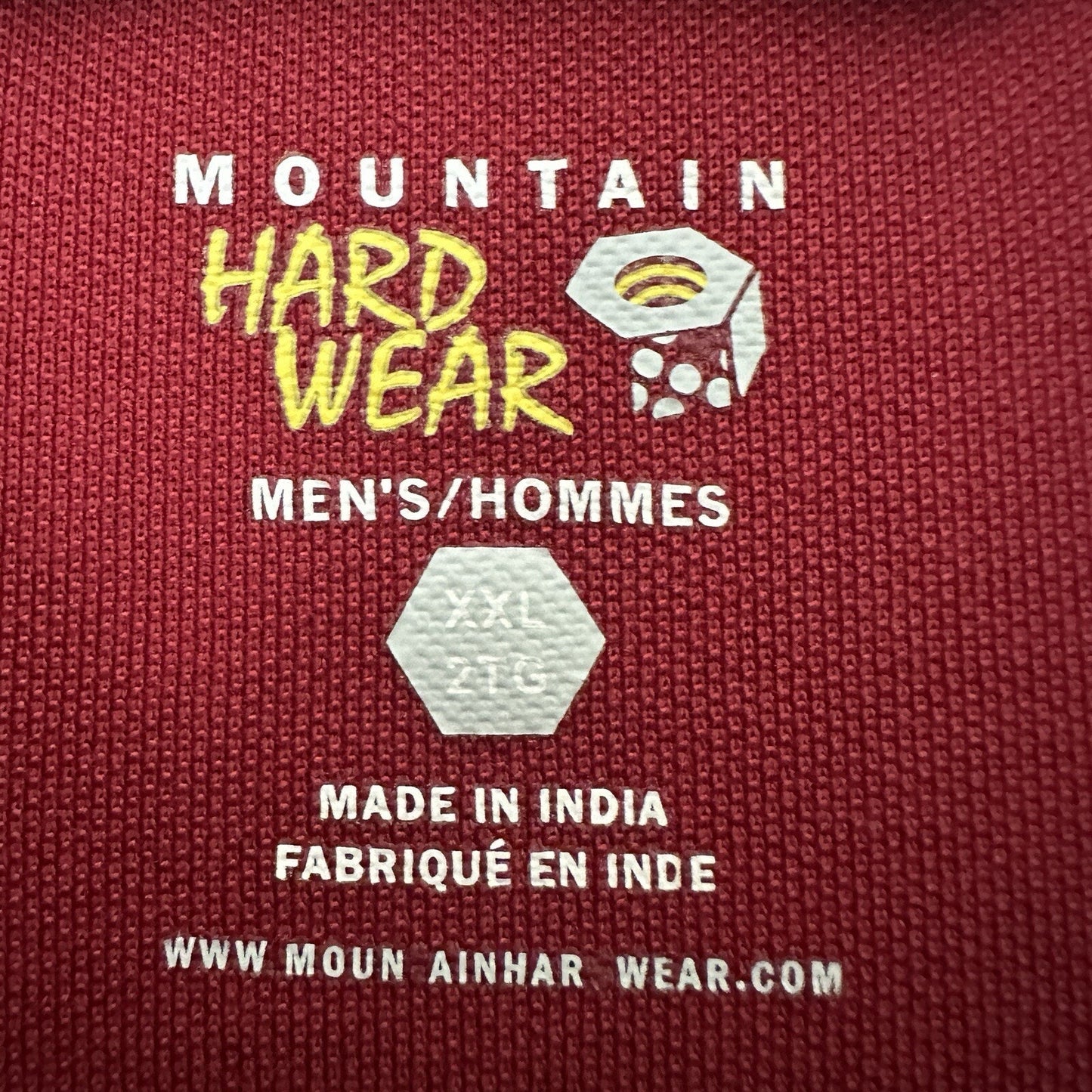 Mountain Hardwear Polo Shirt Mens 2XL (L) Red Solid Short Sleeve Casual Adult