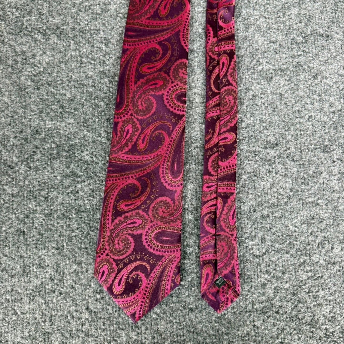David Donahue Men Silk Paisley Tie Purple Dress Formal Wedding Business Neckwear