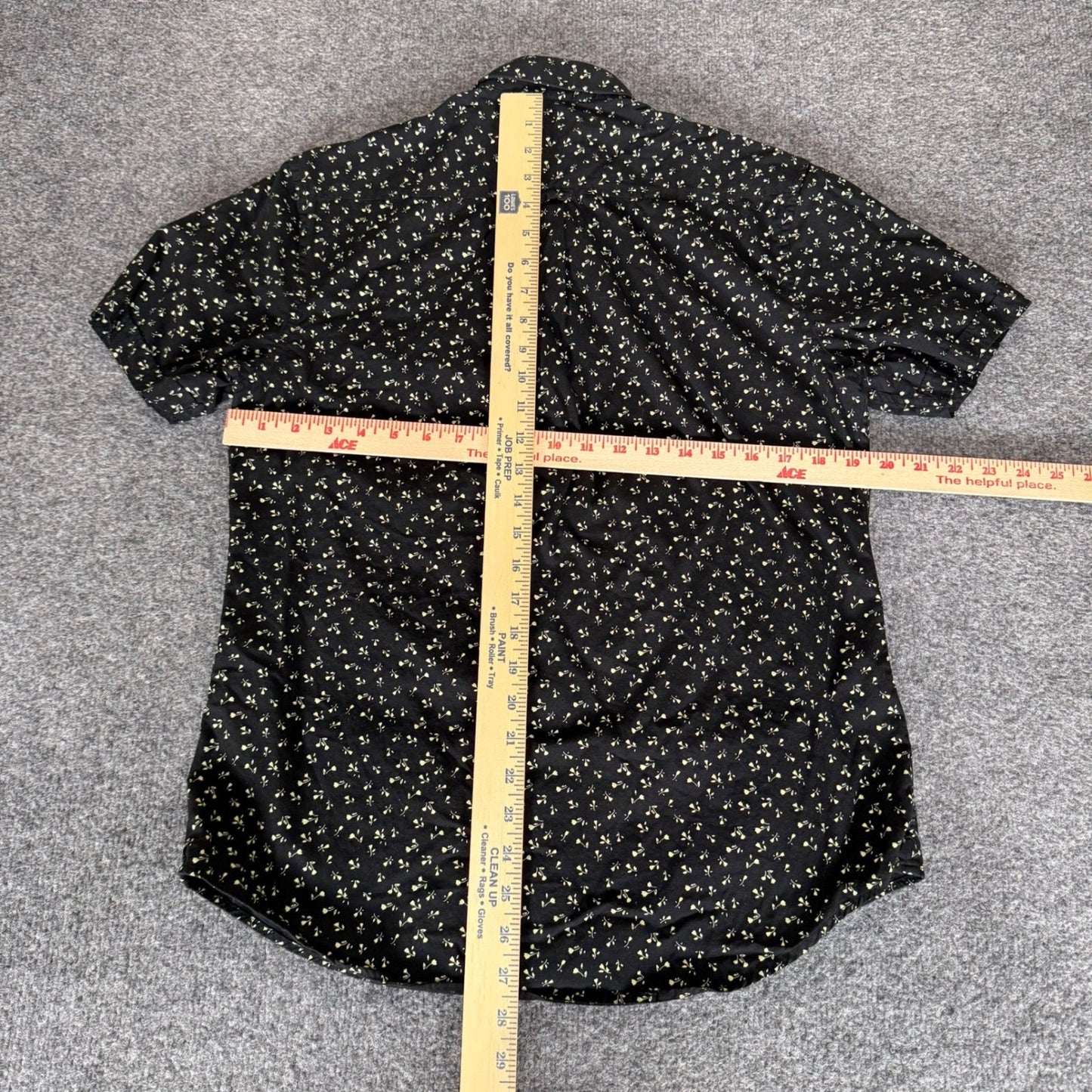 7 Diamonds Mens Medium Black Floral Short Sleeve Button Down Shirt Casual Modern