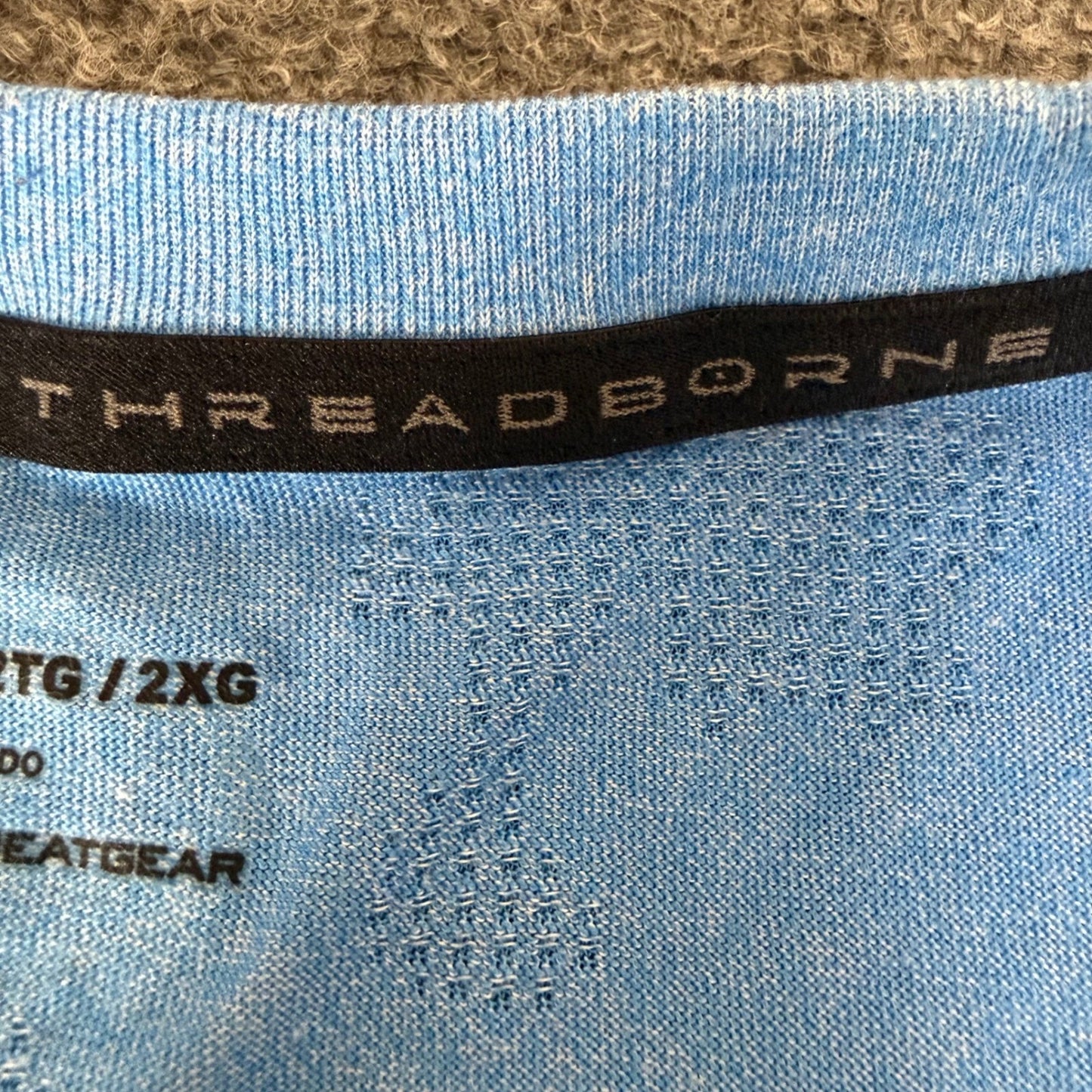 Under Armour Threadborne HeatGear Mens 2XL Blue Camo Long Sleeve Training Shirt