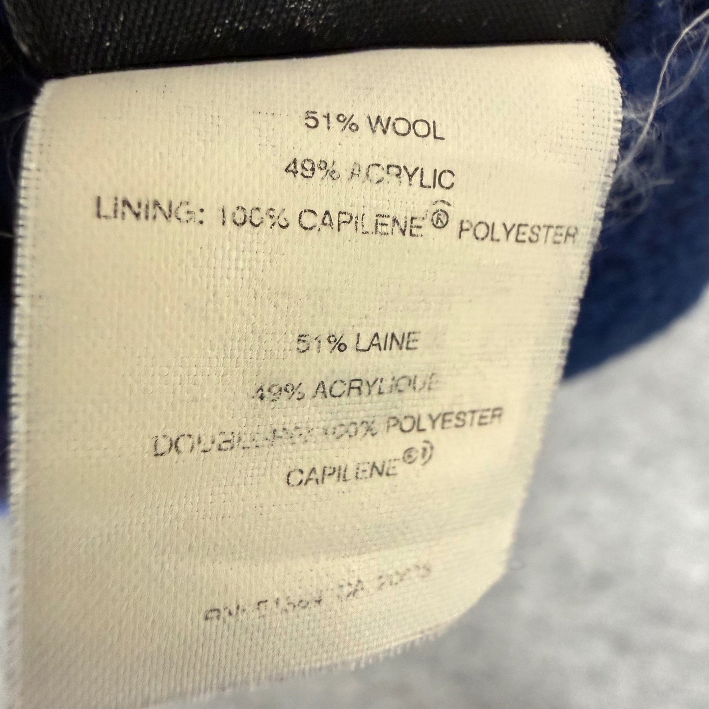Patagonia '92 Wool Blend Capilene Lined Beanie Hat Blue VTG Outdoor Winter