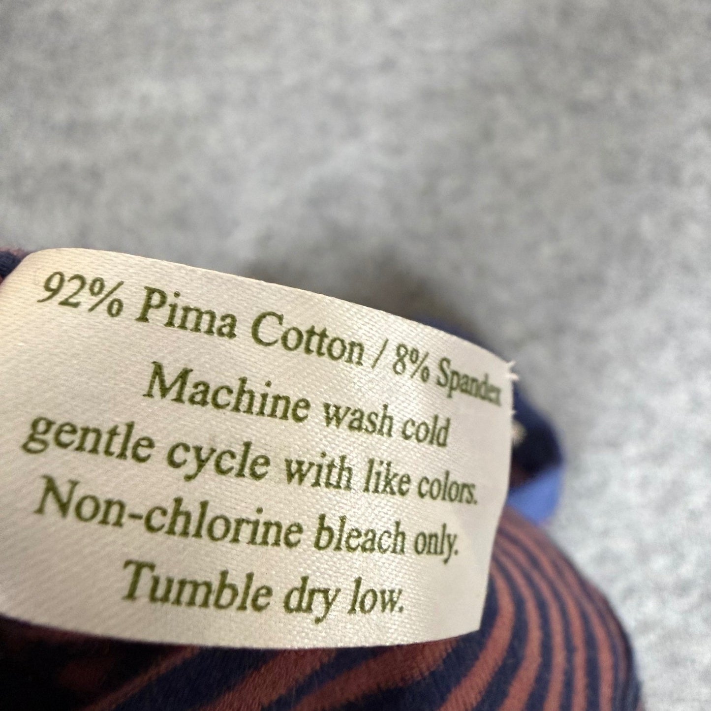 Criquet Polo Shirt Mens Large Navy Red Stripe Pima Cotton Casual Golf Preppy