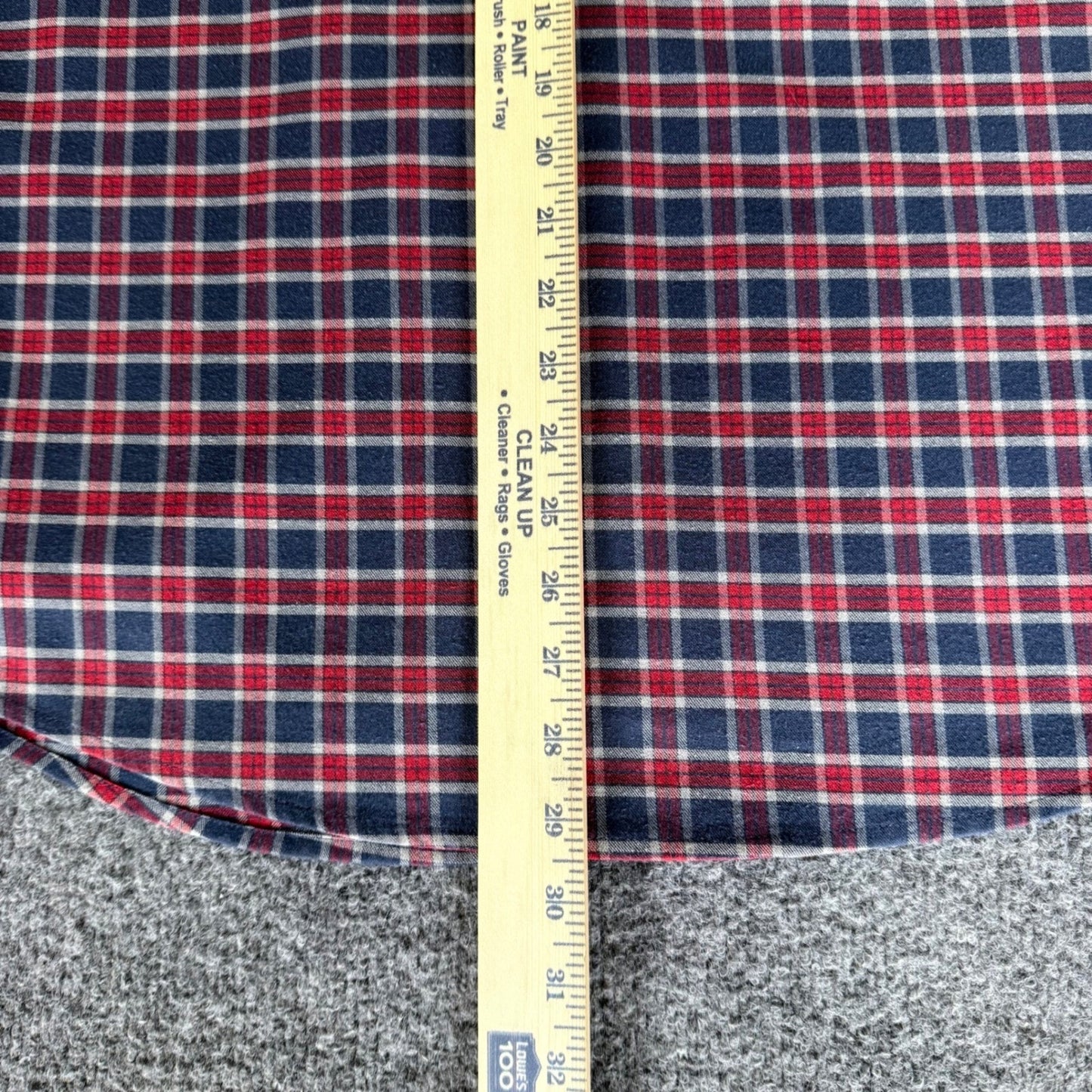 UNTUCKit Mens XL Plaid Flannel Button Down Shirt Navy Red Long Sleeve Casual