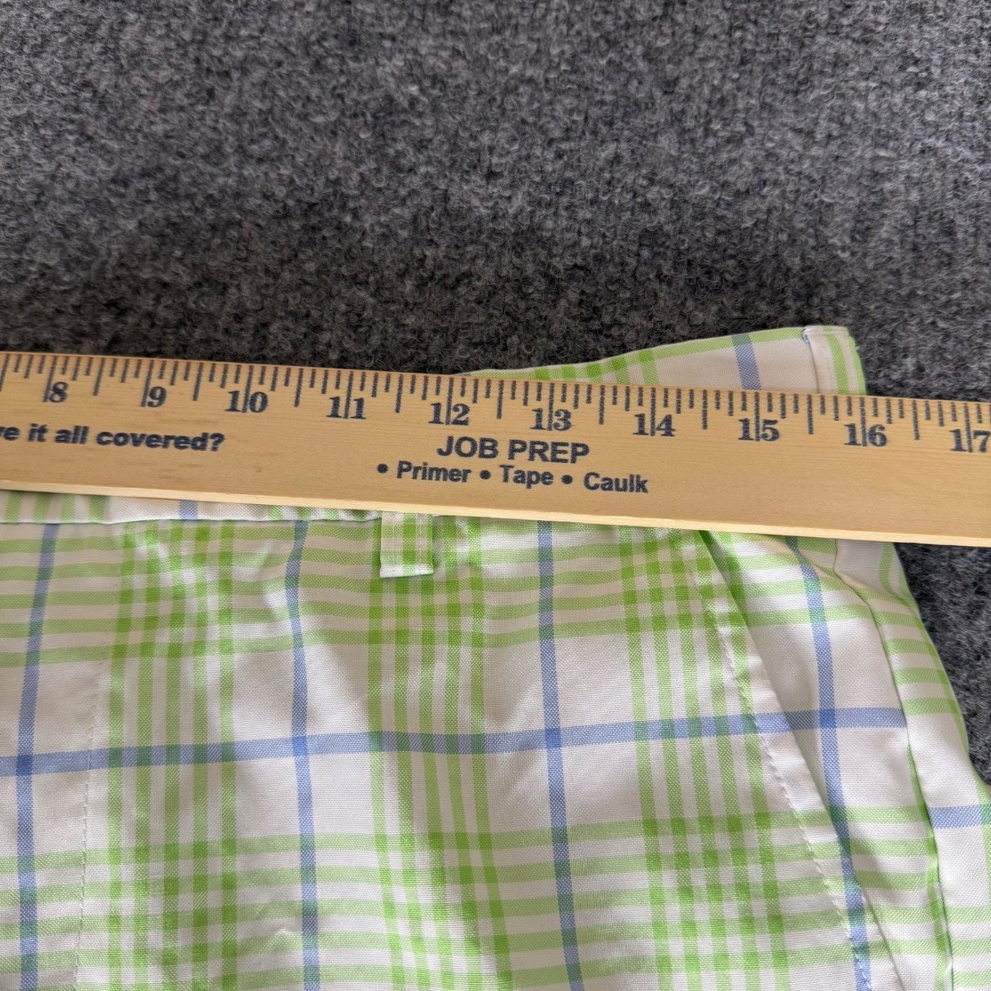 Izod Golf Pants Mens 32x29 Green Blue Plaid Stretch Performance Casual Travel