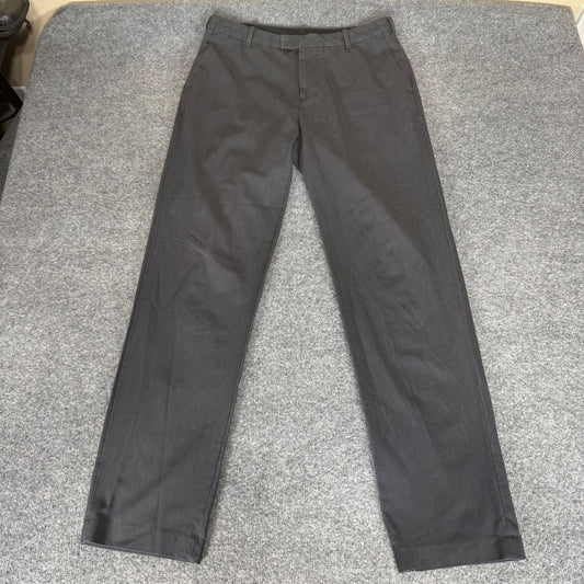 Van Heusen Flex Mens Straight Fit Dress Pants Gray 34x33 Stretch Trousers Office
