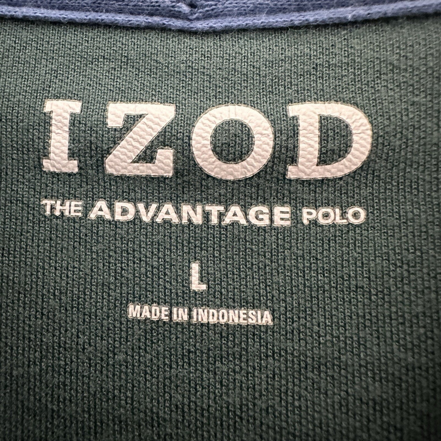 Izod Polo Shirt Mens Large Green Striped Short Sleeve Golf Casual Dadcore Adult