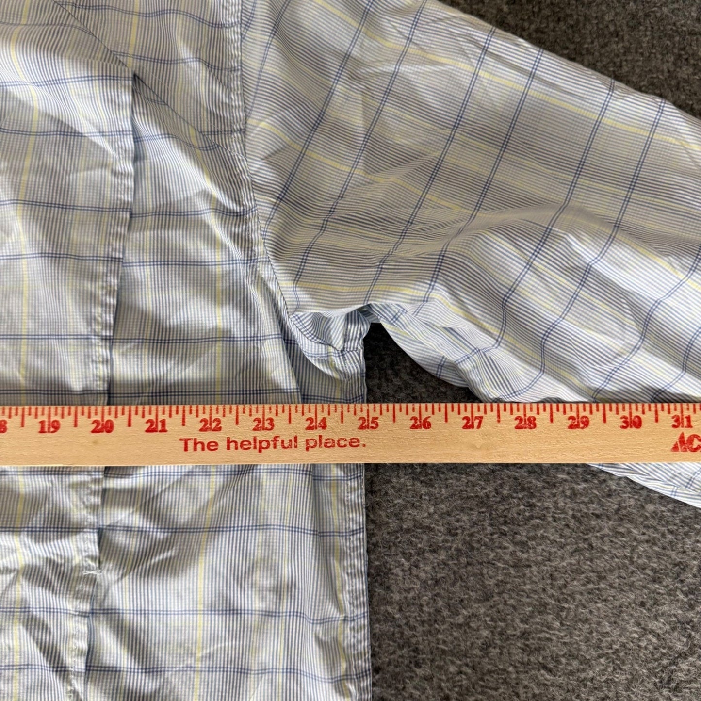 Orvis Trout Bum Mens XL Plaid Fishing Shirt Long Sleeve Blue Yellow Button Up