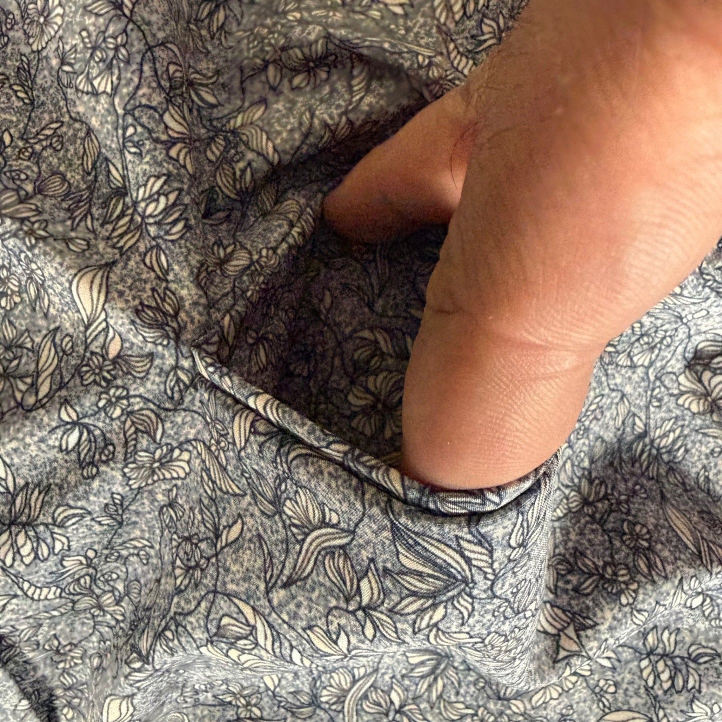 7Diamonds 4-Way Stretch Shirt Mens L Blue Floral Short Sleeve Button Up Casual