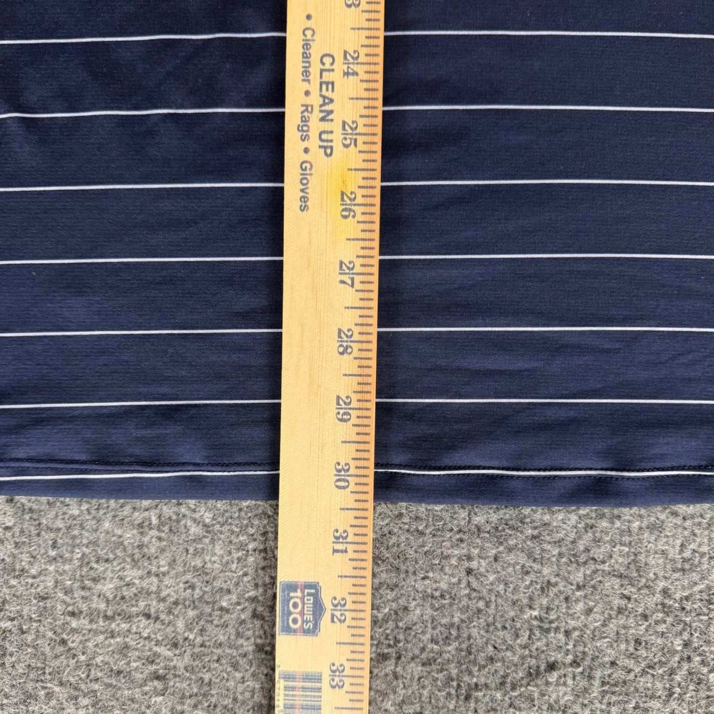 KJUS Soren Polo Shirt Mens 52 Large Navy Blue Striped Golf Performance Stretch