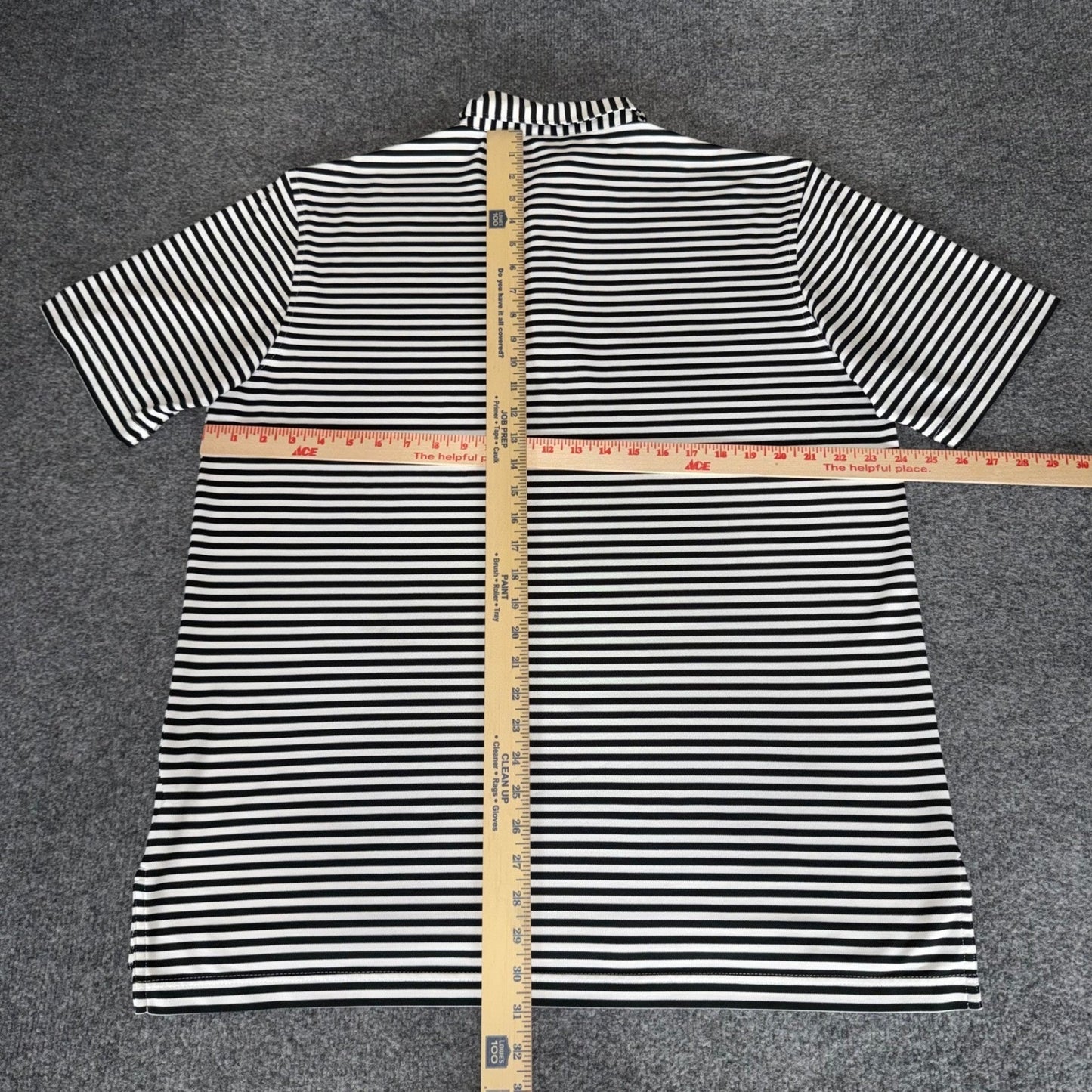 Peter Millar Summer Comfort Polo Shirt Men Large Black White Striped Golf Casual