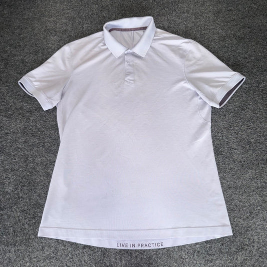 Lululemon Polo Shirt Mens Medium Lavender Short Sleeve Performance Athletic Golf