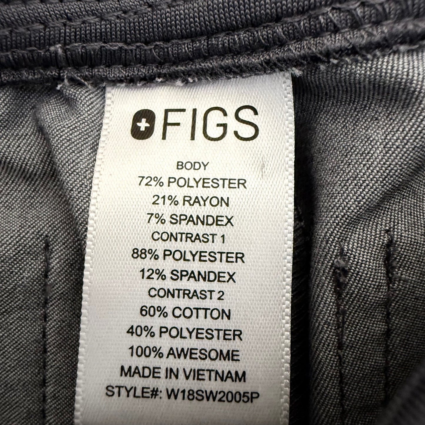 FIGS Zamora Jogger Scrub Pants Womens XXS Petite Graphite Gray Nursing Uniform