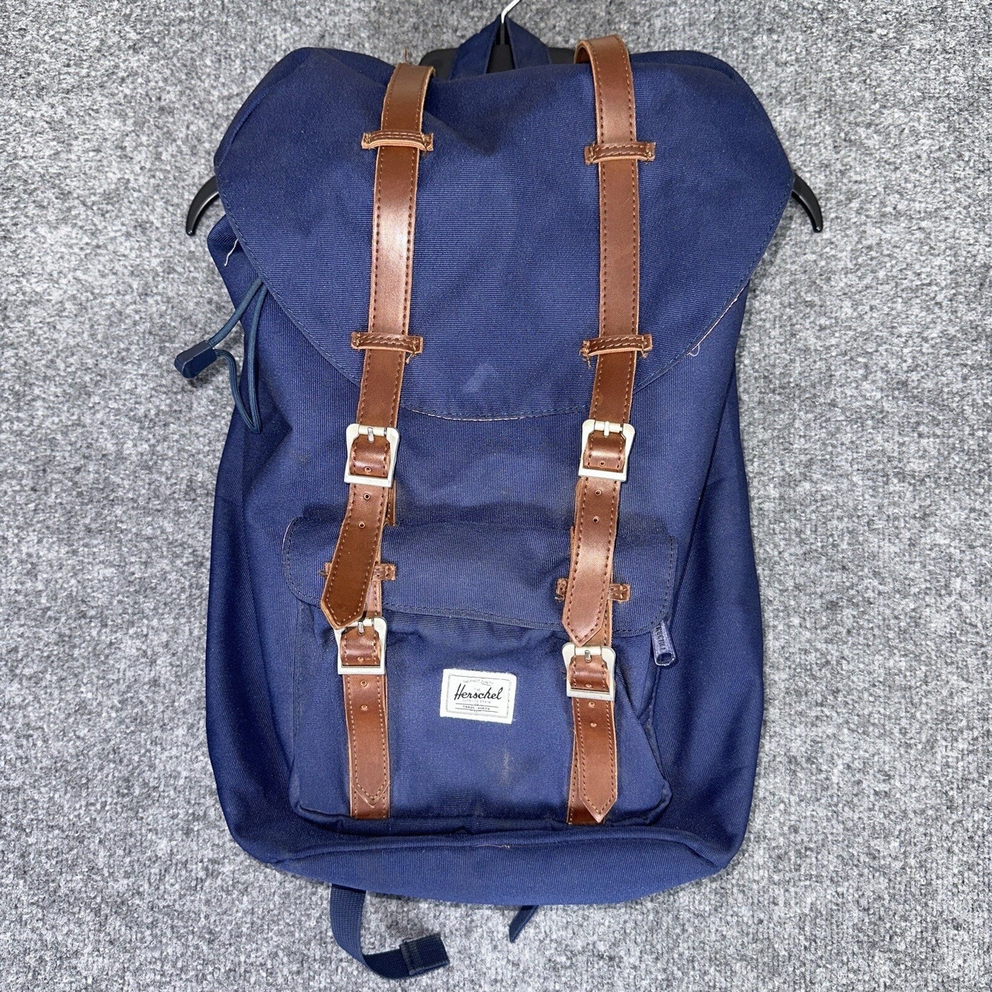 HERSCHEL Little America Raven Crosshatch Backpack Navy Red Padded Laptop Carrier