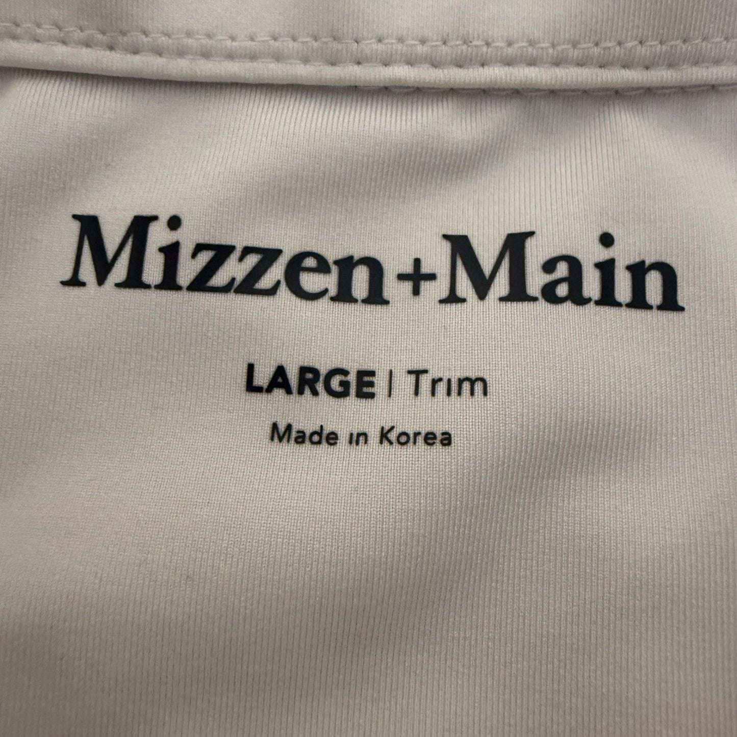 Mizzen+Main Versa Polo Shirt Mens Large White Trim Fit Performance Golf Stretch