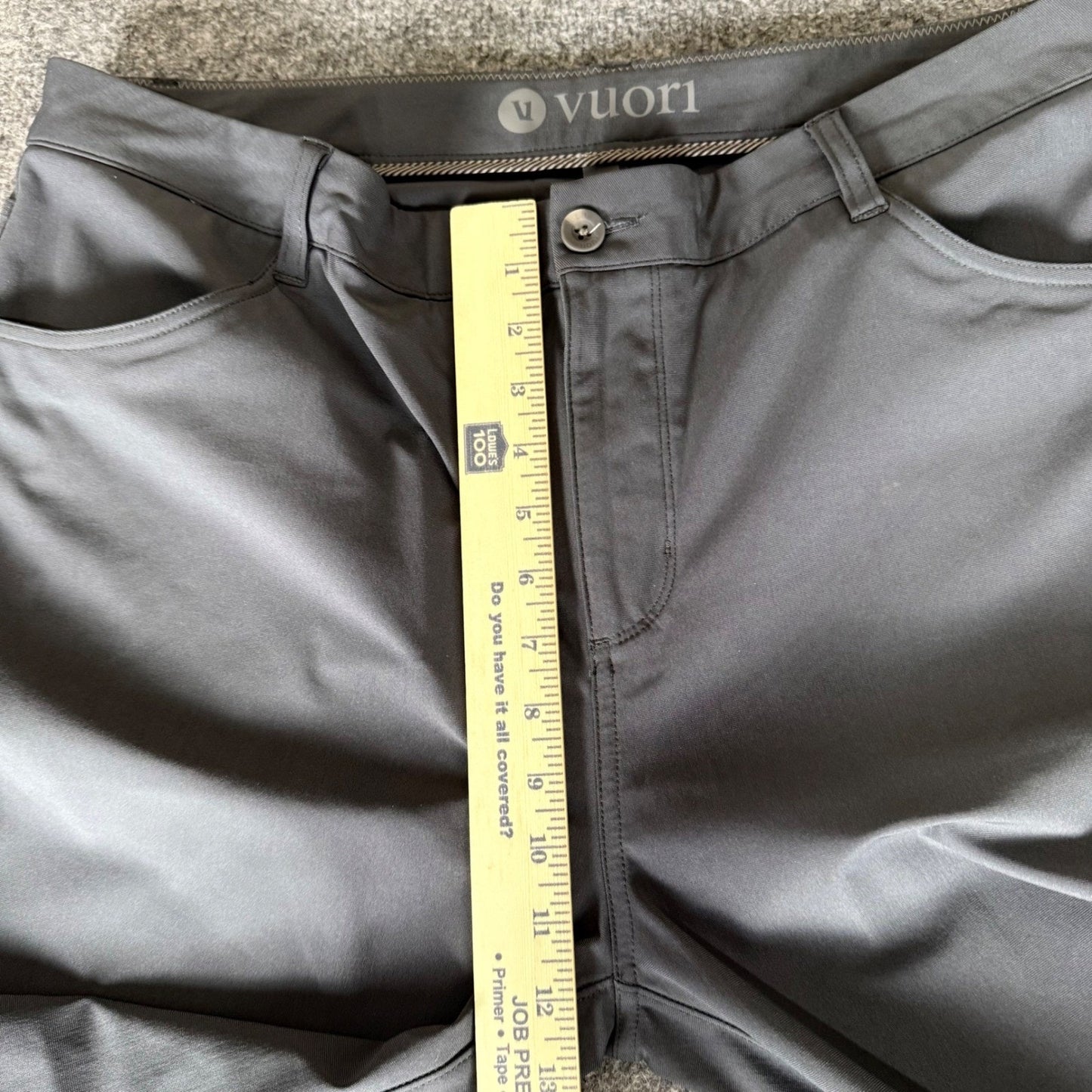 Vuori Meta Pant Mens 38x26 Charcoal Gray Casual Performance Stretch Comfort V430