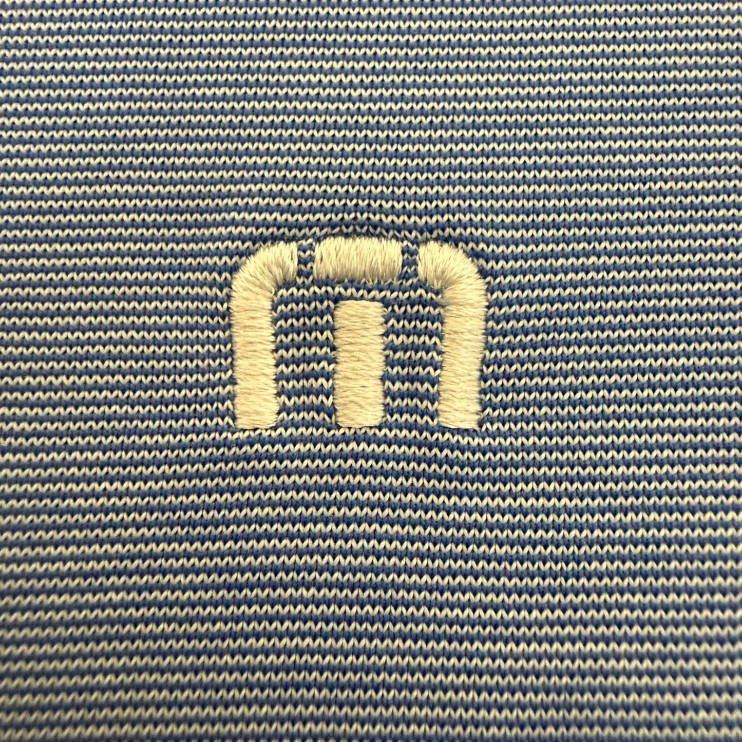 Travis Mathew Polo Shirt Mens M Blue Short Sleeve Golf Stretch Casual Athletic