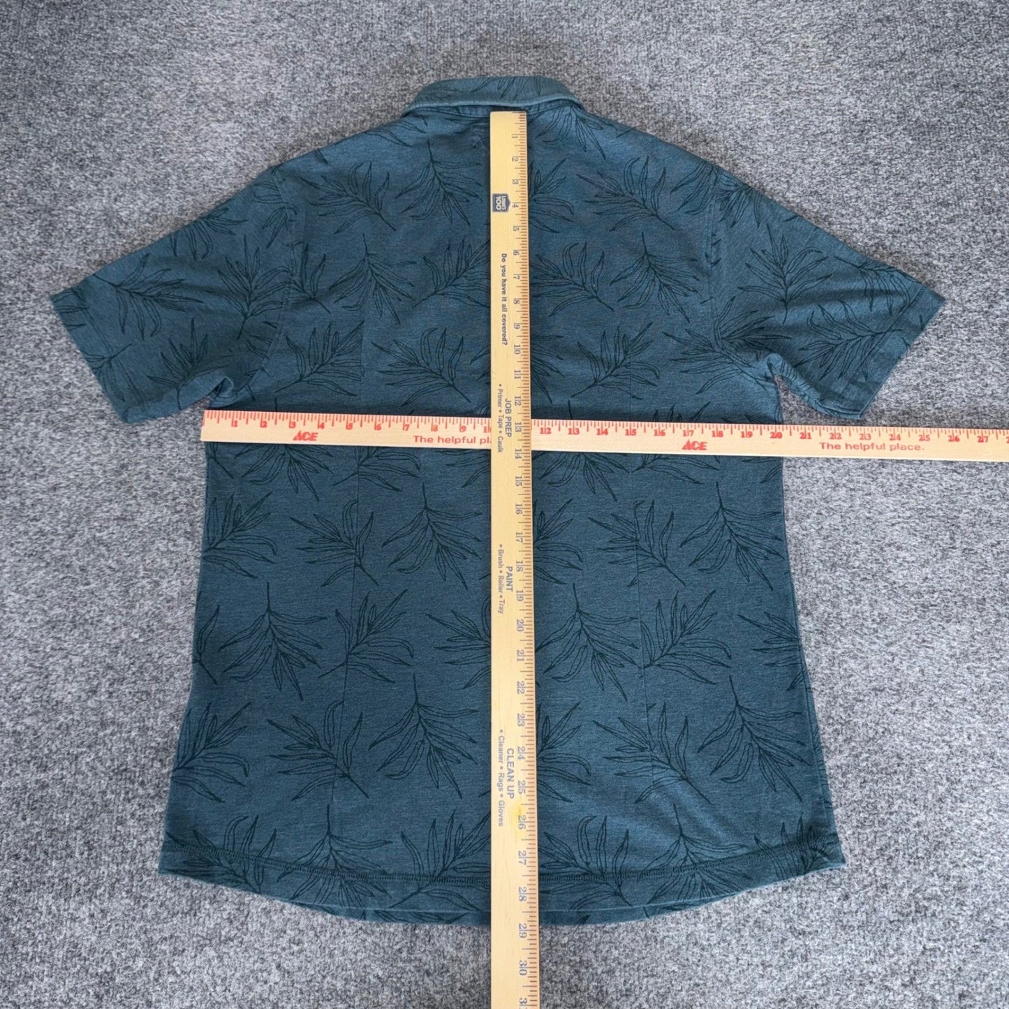 Linksoul Mens Medium Green Palm Leaf AOP Button Down Shirt Tropical Golf Casual