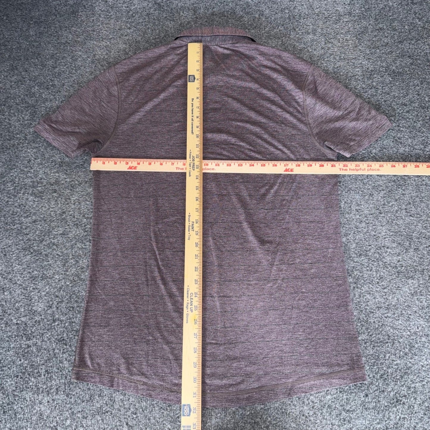 Lululemon Mens Evolution Polo Shirt Burgundy Striped Large Short Sleeve Golf