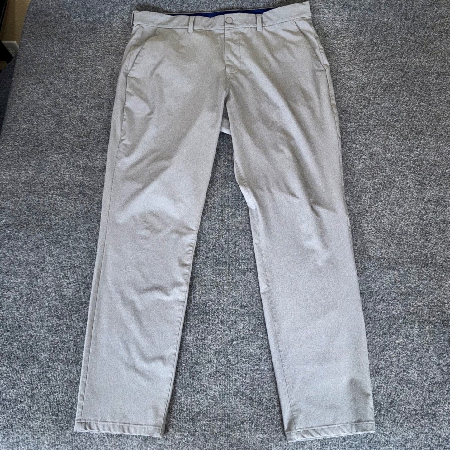 Mizzen+Main Helmsman Pants Mens 38x32 Gray Slim Fit Stretch Golf Performance