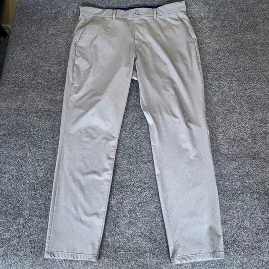 Mizzen+Main Helmsman Pants Mens 38x32 Gray Slim Fit Stretch Golf Performance