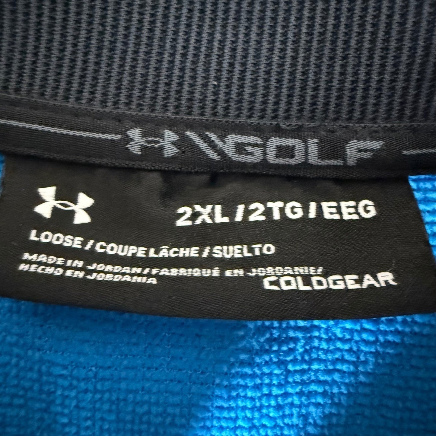 Under Armour Golf Storm ColdGear 1/4 Zip Pullover Blue Mens XXL Loose Athletic
