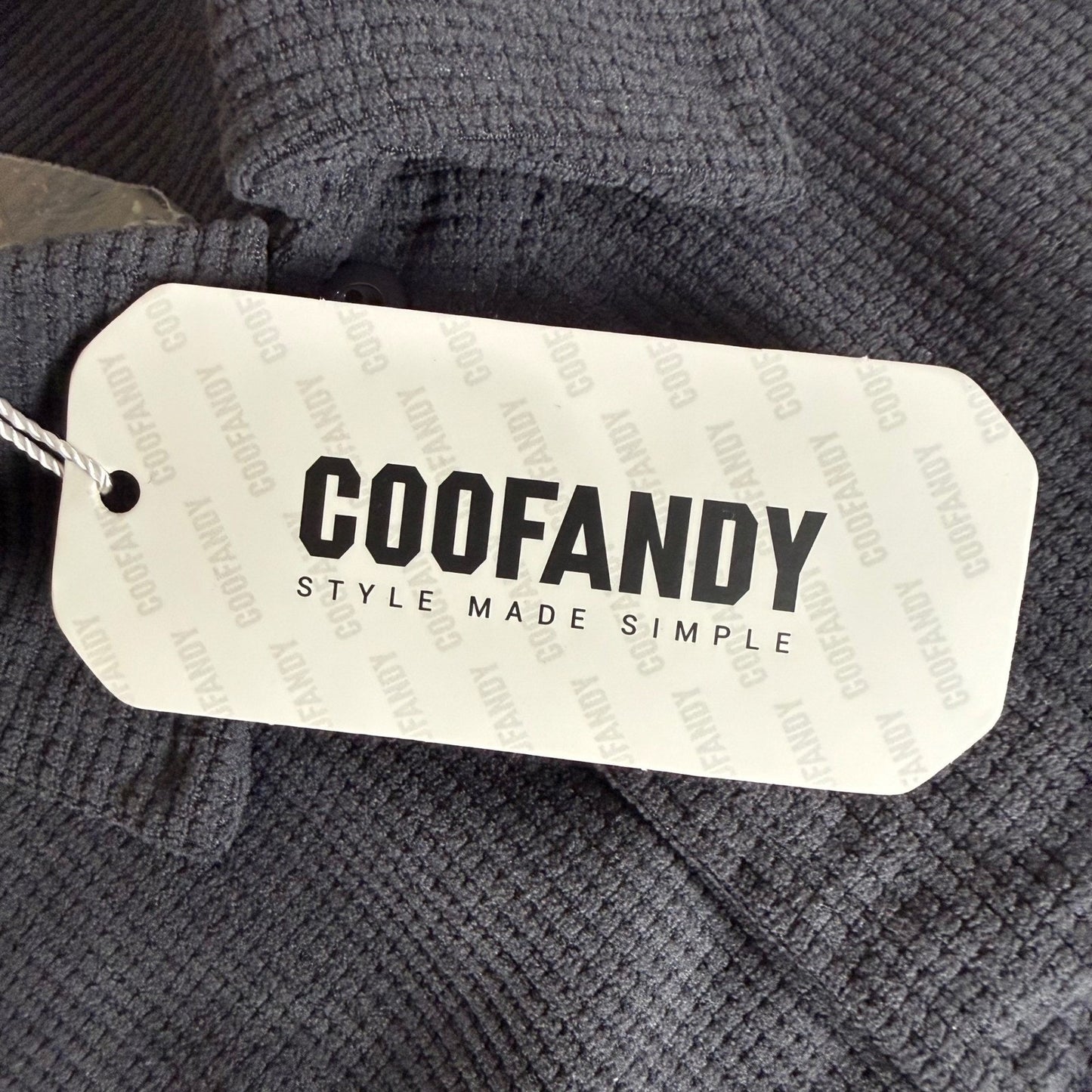 Coofandy Mens XL Gray Waffle Texture Long Sleeve Button Up Shirt Casual NEW