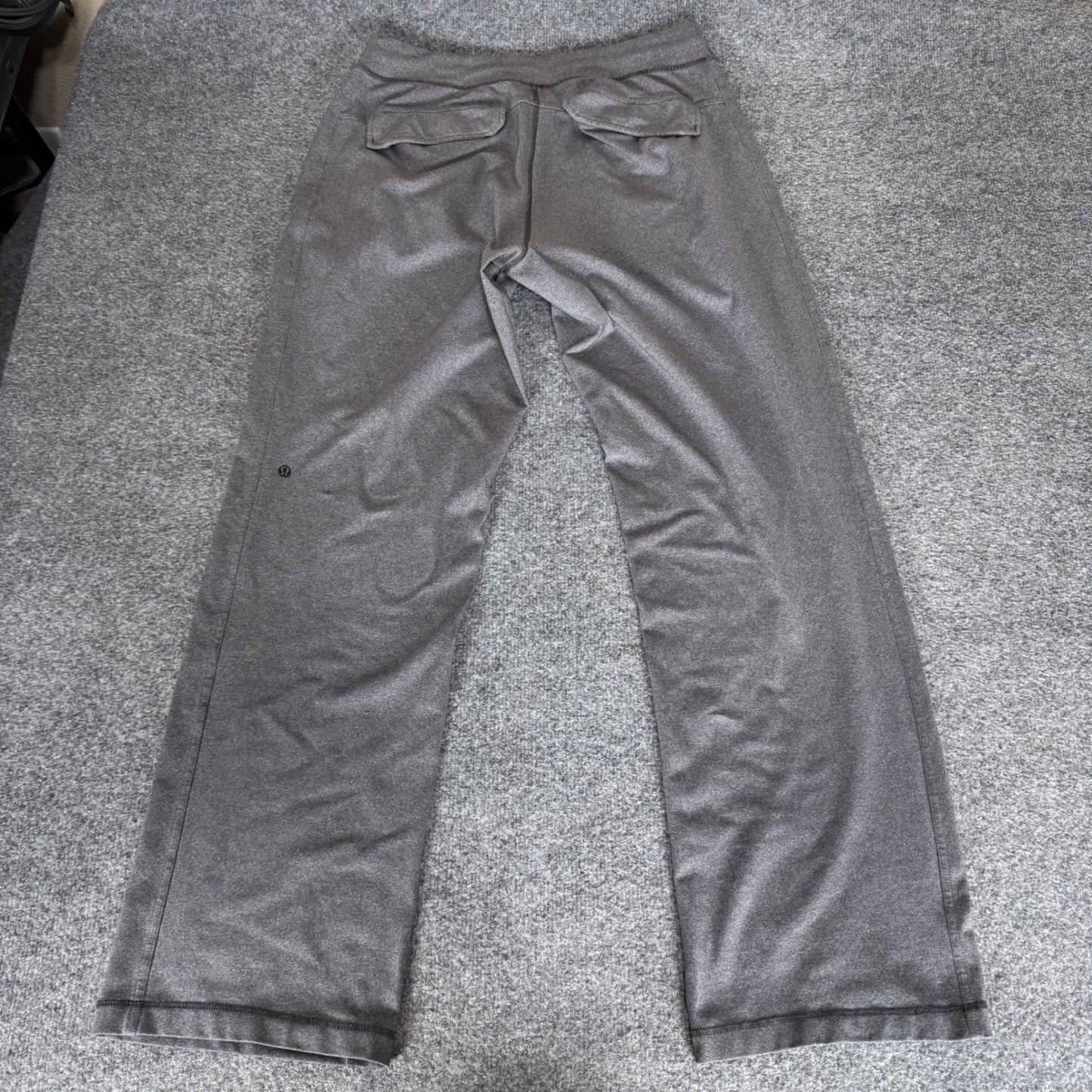 Lululemon Mens Heathered Gray Wide Leg Athletic Yoga Lounge Pants 32x32 Casual